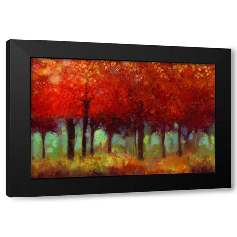 Red Forest Black Modern Wood Framed Art Print with Double Matting by Jensen, Asia
