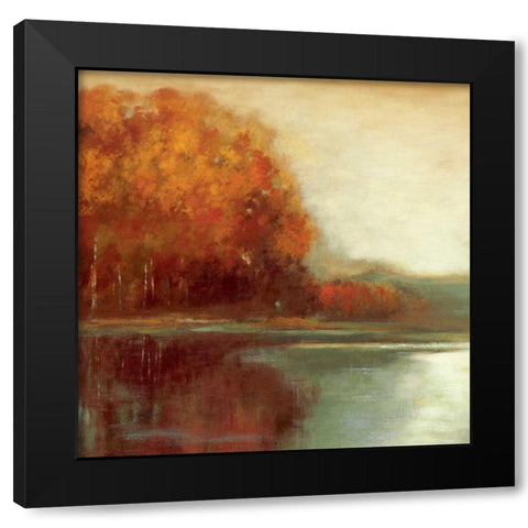 Touch of Gold Black Modern Wood Framed Art Print with Double Matting by Jensen, Asia
