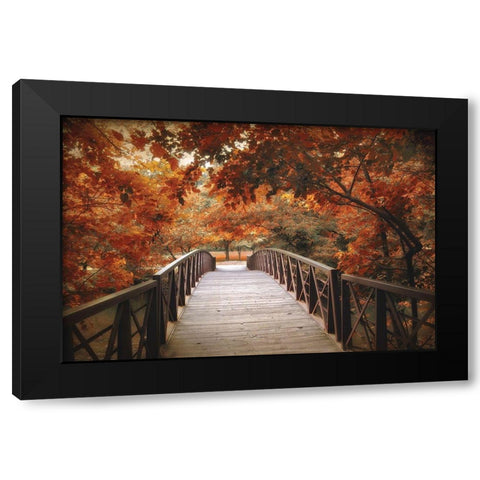 Footbridge Black Modern Wood Framed Art Print with Double Matting by Jenney, Jessica