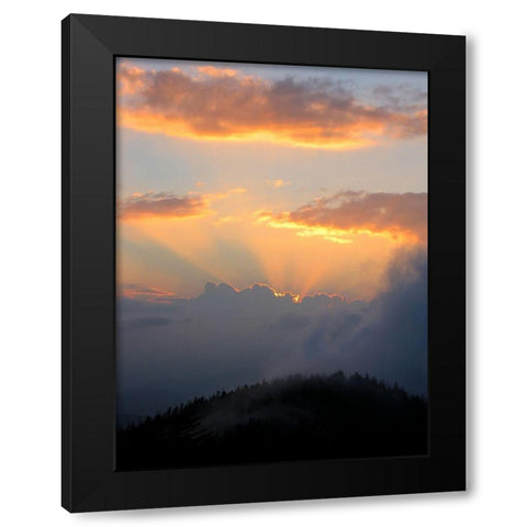 Smoky Mountain Sunset Black Modern Wood Framed Art Print with Double Matting by West, James