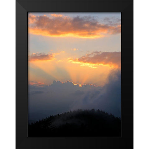 Smoky Mountain Sunset Black Modern Wood Framed Art Print by West, James