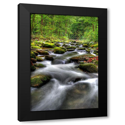 Smoky Mountain Tranquility Black Modern Wood Framed Art Print by West, James