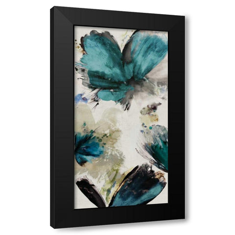 Blue Ribbon Blooms I Black Modern Wood Framed Art Print with Double Matting by Jensen, Asia