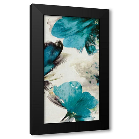 Blue Ribbon Blooms II Black Modern Wood Framed Art Print with Double Matting by Jensen, Asia