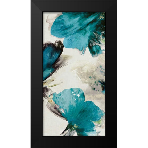 Blue Ribbon Blooms II Black Modern Wood Framed Art Print by Jensen, Asia