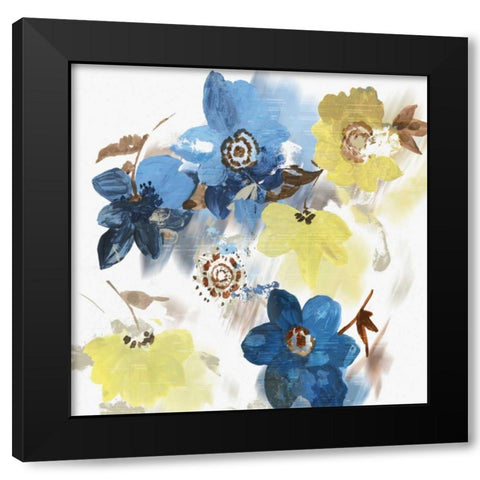 Glitchy Floral I Black Modern Wood Framed Art Print with Double Matting by Jensen, Asia