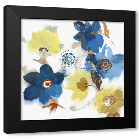 Glitchy Floral II Black Modern Wood Framed Art Print by Jensen, Asia