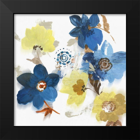 Glitchy Floral II Black Modern Wood Framed Art Print by Jensen, Asia