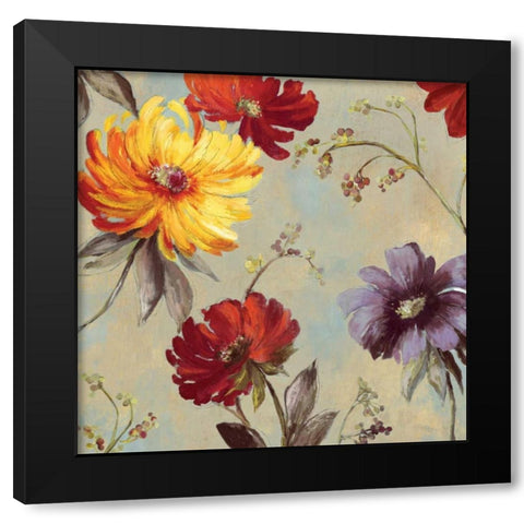 Whimsical Floral II Black Modern Wood Framed Art Print with Double Matting by Jensen, Asia