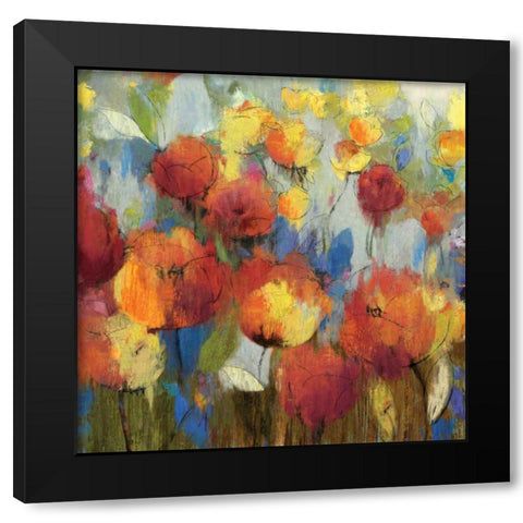 Meadow Flowers Black Modern Wood Framed Art Print with Double Matting by Jensen, Asia