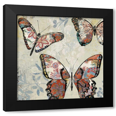 Patterned Butterflies I Black Modern Wood Framed Art Print with Double Matting by Jensen, Asia