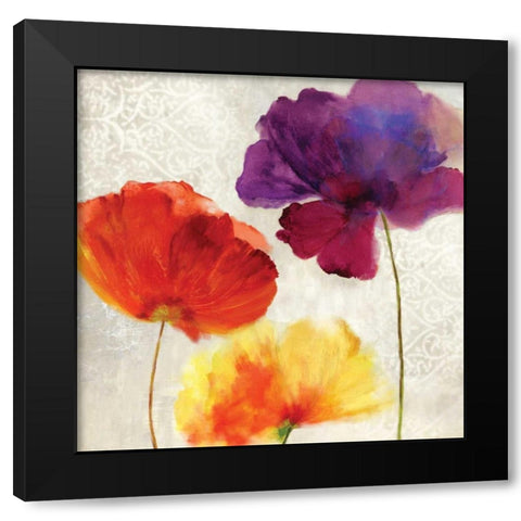 Lush Floral II Black Modern Wood Framed Art Print with Double Matting by Jensen, Asia