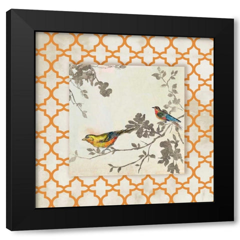 Audubon Tile IV - Mini Black Modern Wood Framed Art Print with Double Matting by Jensen, Asia