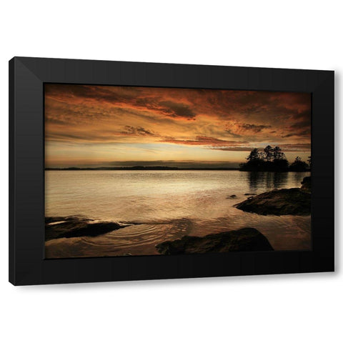 Sunset on Sparrow Lake Muskoka Black Modern Wood Framed Art Print with Double Matting by Vitale, Joseph