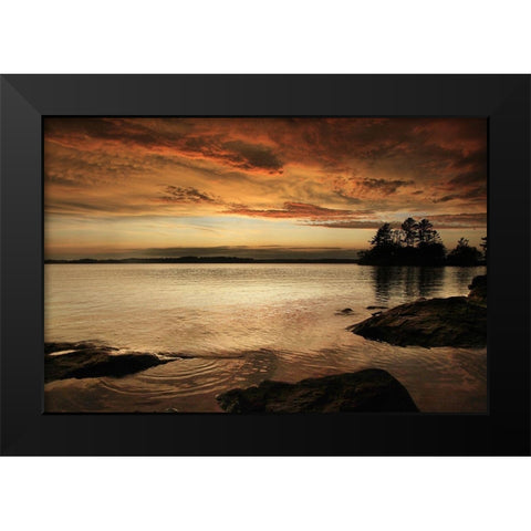 Sunset on Sparrow Lake Muskoka Black Modern Wood Framed Art Print by Vitale, Joseph