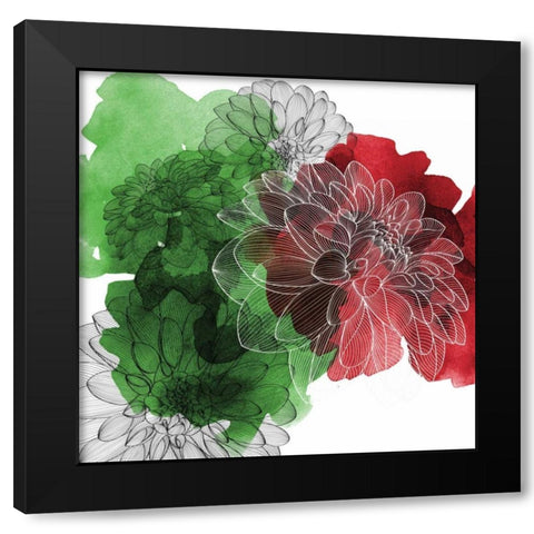 Merry Flowers Black Modern Wood Framed Art Print with Double Matting by Calaguiro, Kevin