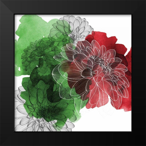 Merry Flowers Black Modern Wood Framed Art Print by Calaguiro, Kevin