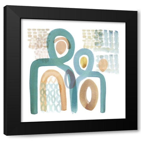 Togetherness II Black Modern Wood Framed Art Print with Double Matting by Kouta, Flora