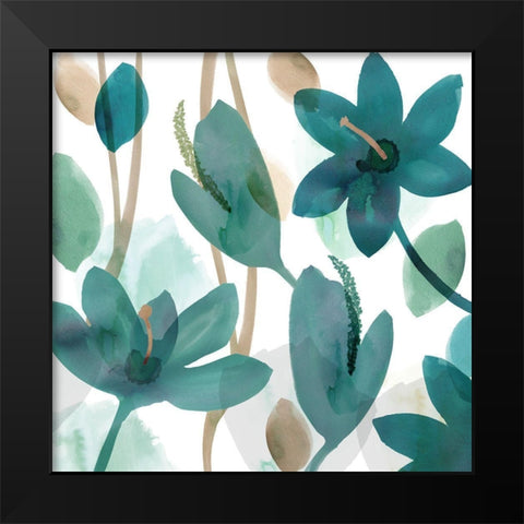 Olivias Garden I Black Modern Wood Framed Art Print by Kouta, Flora