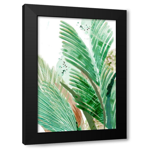Lush Palm I Black Modern Wood Framed Art Print by Kouta, Flora