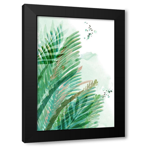 Lush Palm II  Black Modern Wood Framed Art Print with Double Matting by Kouta, Flora