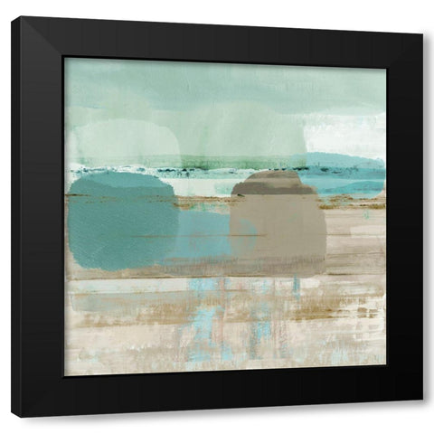 Jade Light III Black Modern Wood Framed Art Print with Double Matting by Douta, Flora