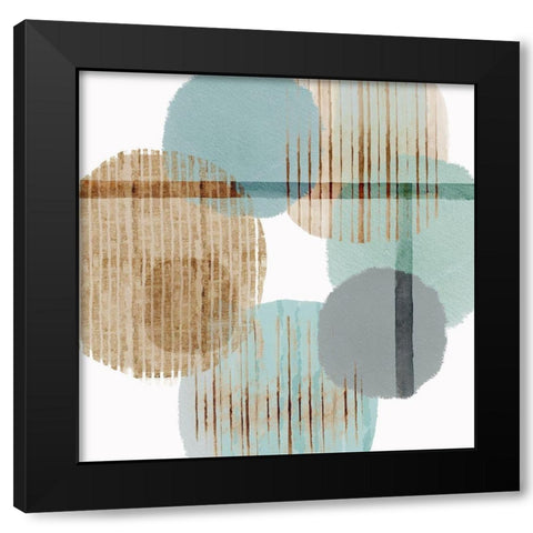 Teal Harmony II Black Modern Wood Framed Art Print by Kouta, Flora