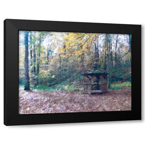 Woodland Gazebo Black Modern Wood Framed Art Print by Curinga, Kim