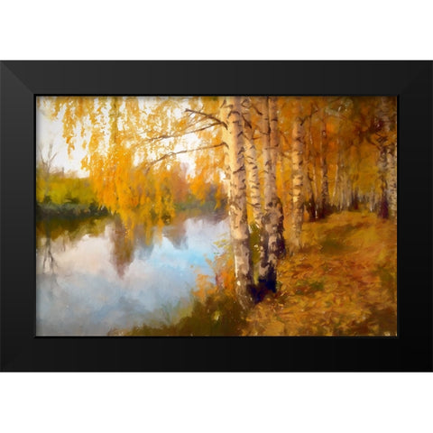 Autumn Birch Black Modern Wood Framed Art Print by Curinga, Kim