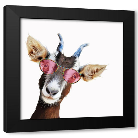 Goofy GoatÂ  Black Modern Wood Framed Art Print by Curinga, Kim