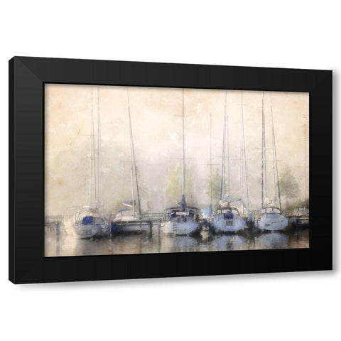 Sailboats In Fog  Black Modern Wood Framed Art Print by Curinga, Kim