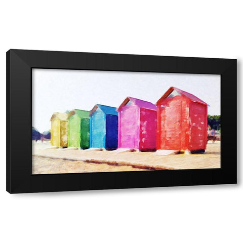 Primary Huts  Black Modern Wood Framed Art Print by Curinga, Kim