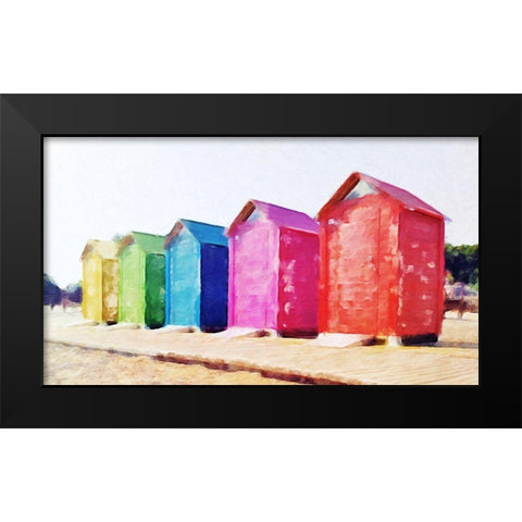 Primary Huts  Black Modern Wood Framed Art Print by Curinga, Kim