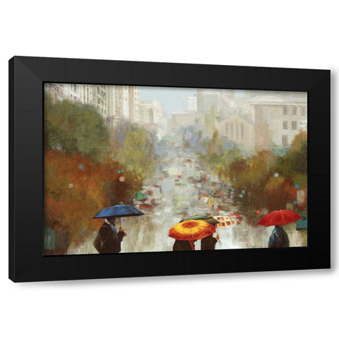 In the Rain Black Modern Wood Framed Art Print with Double Matting by K., Ella
