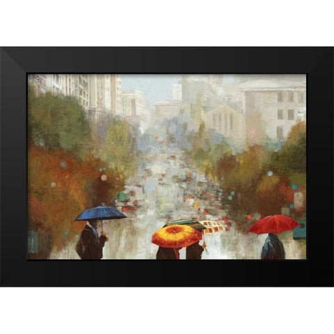 In the Rain Black Modern Wood Framed Art Print by K., Ella