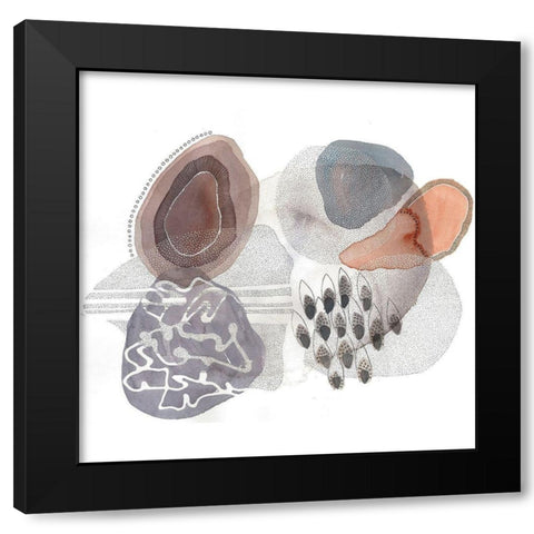 Superposition Black Modern Wood Framed Art Print by Rupe, Kim