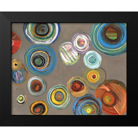 Neutral Circles I Black Modern Wood Framed Art Print by Kulig, Darlene