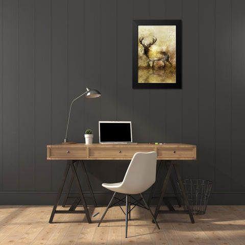 Calm Deer II Black Modern Wood Framed Art Print by Roko, Ken