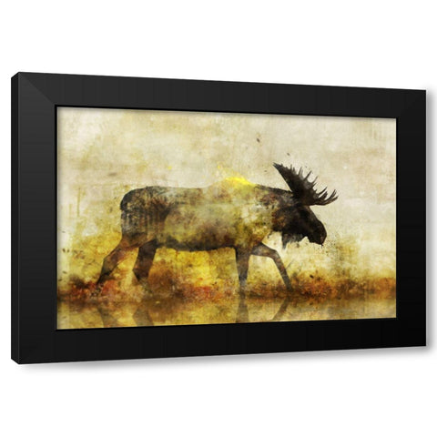 Happy Moose I Black Modern Wood Framed Art Print by Roko, Ken