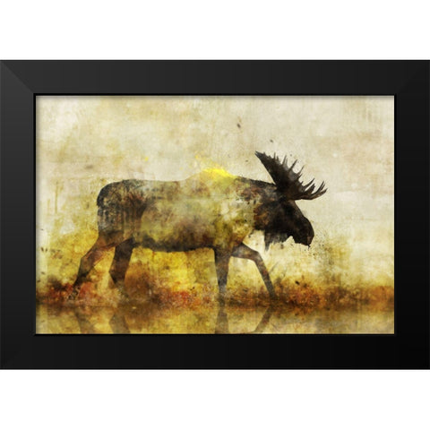 Happy Moose I Black Modern Wood Framed Art Print by Roko, Ken