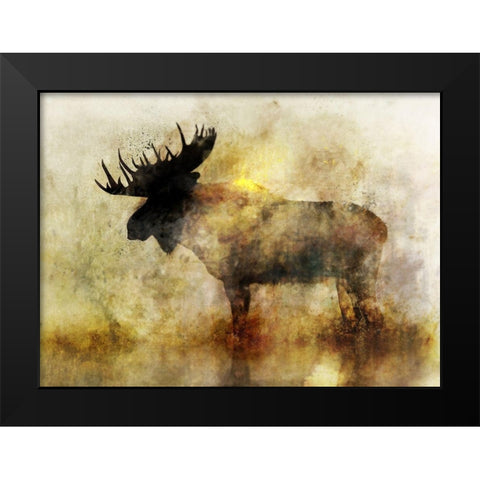 Happy Moose II Black Modern Wood Framed Art Print by Roko, Ken