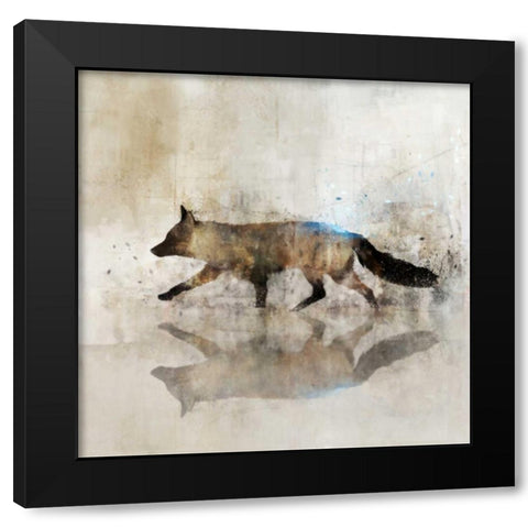 Fox Walk II Black Modern Wood Framed Art Print with Double Matting by Roko, Ken