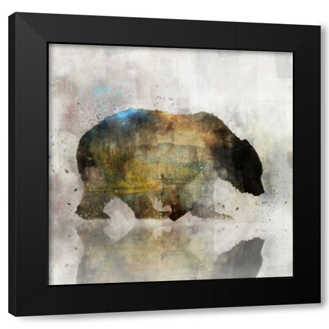 Journey Bear I Black Modern Wood Framed Art Print by Roko, Ken