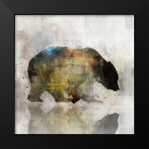 Journey Bear I Black Modern Wood Framed Art Print by Roko, Ken