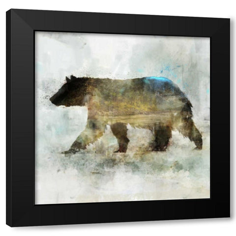 Journey Bear II Black Modern Wood Framed Art Print with Double Matting by Roko, Ken
