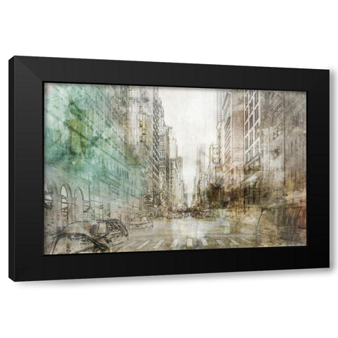 NYC Streets I Black Modern Wood Framed Art Print with Double Matting by Roko, Ken