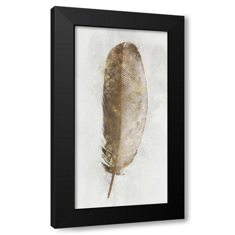 Golden Feather I Black Modern Wood Framed Art Print by Roko, Ken