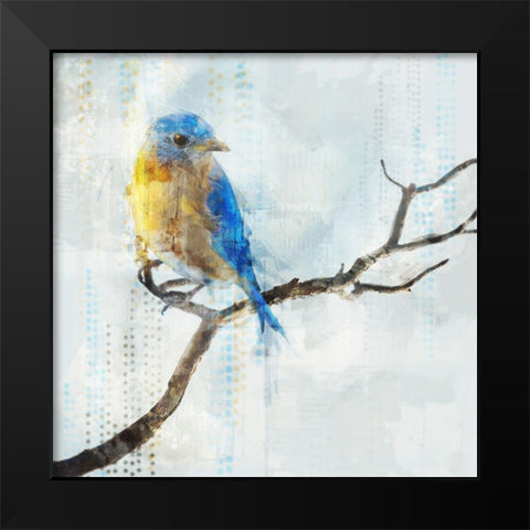 Little Blue Bird I  Black Modern Wood Framed Art Print by Roko, Ken