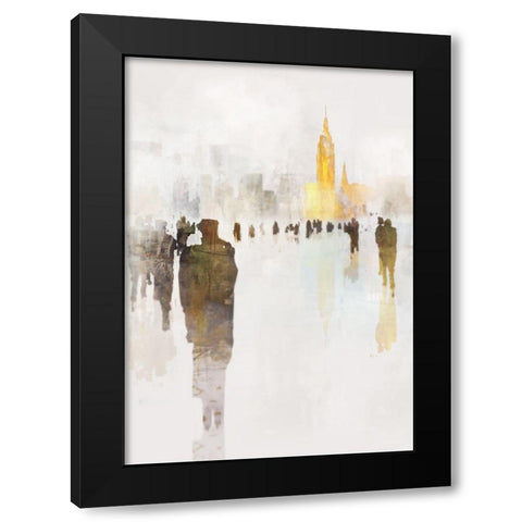 NYC Fog Black Modern Wood Framed Art Print with Double Matting by Roko, Ken