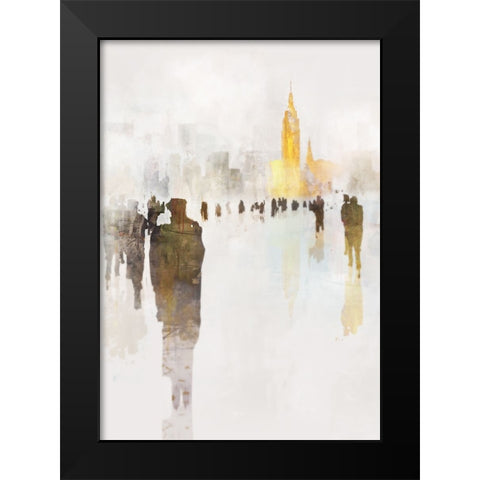 NYC Fog Black Modern Wood Framed Art Print by Roko, Ken